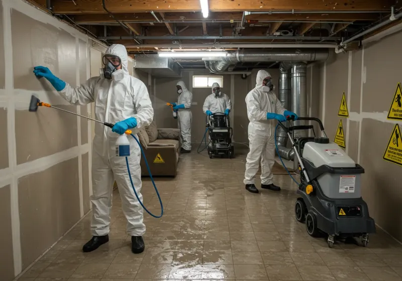 Basement Moisture Removal and Structural Drying process in Watsontown, PA